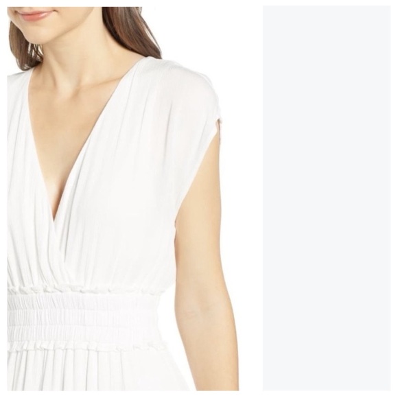 WAYF Leanne Double Slit Smocked Waist Midi Dress - Picture 4 of 7